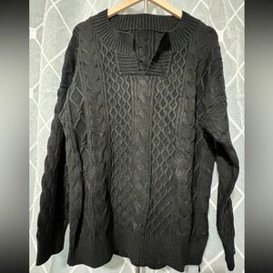 NEW Women’s ChouYatou Black Cable Knit sweater -Medium